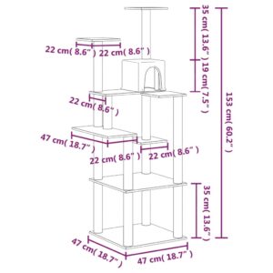 vidaXL Klösträd med sisalpelare mörkgrå 153 cm - Bild 7