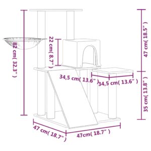 vidaXL Klösträd med sisalpelare mörkgrå 82 cm - Bild 7