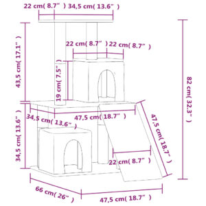 vidaXL Klösträd med sisalpelare mörkgrå 82 cm - Bild 7