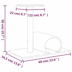 vidaXL Klöspelare för katt med tunnel ljusgrå 60x34,5x50 cm - Bild 7