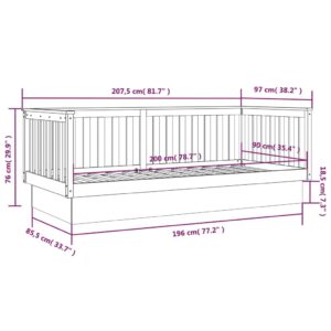 vidaXL Dagbädd grå 90x200 cm massiv furu - Bild 11