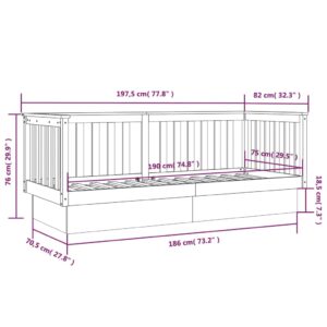 vidaXL Dagbädd vit 75x190 cm massivt furu - Bild 11