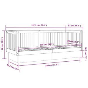 vidaXL Dagbädd 90x190 cm massiv furu - Bild 11