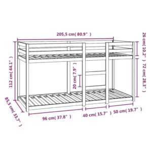 vidaXL Våningssäng vit 80x200 cm massiv furu - Bild 8