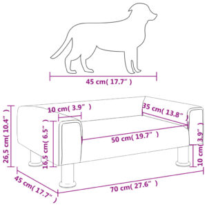 vidaXL Hundbädd brun 70x45x26,5 cm sammet - Bild 7