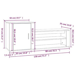 vidaXL Skoskåp svart 130x35x54 cm konstruerat trä - Bild 9