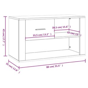 vidaXL Skoskåp vit högglans 80x35x45 cm konstruerat trä - Bild 9