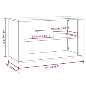 vidaXL Skoskåp betonggrå 80x35x45 cm konstruerat trä - Bild 9