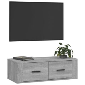 vidaXL Hängande tv-skåp grå sonoma 80x36x25 cm konstruerat trä - Bild 4