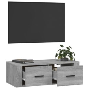 vidaXL Hängande tv-skåp grå sonoma 80x36x25 cm konstruerat trä - Bild 5