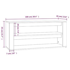 vidaXL Skohylla betonggrå 100x35x45 cm konstruerat trä - Bild 8