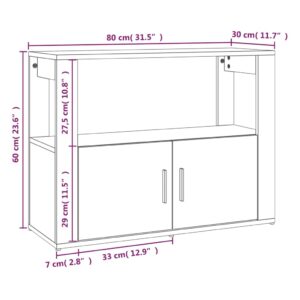 vidaXL Skåp betonggrå 80x30x60 cm konstruerat trä - Bild 10