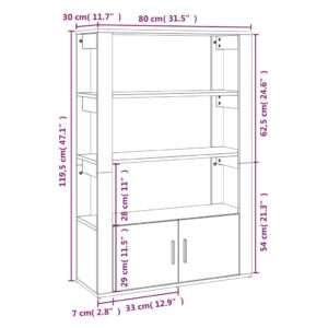 vidaXL Förvaringsskåp vit högglans 80x30x119,5 cm konstruerat trä - Bild 10