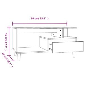 vidaXL Soffbord brun ek 90x49x45 cm konstruerat trä - Bild 10