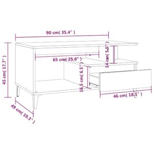 vidaXL Soffbord vit högglans 90x49x45 cm konstruerat trä - Bild 9