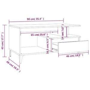 vidaXL Soffbord brun ek 90x49x45 cm konstruerat trä - Bild 9