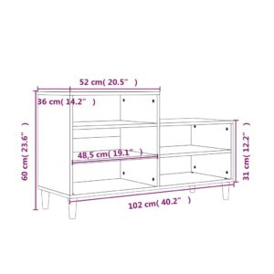 vidaXL Skoställ rökfärgad ek 102x36x60 cm konstruerat trä - Bild 9