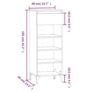 vidaXL Skohylla svart 40x36x105 cm konstruerat trä - Bild 9