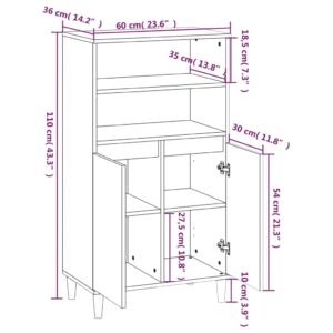 vidaXL Förvaringsskåp rökfärgad ek 60x36x110 cm konstruerat trä - Bild 9