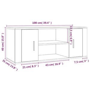 vidaXL Tv-bänk rökfärgad ek 100x35x40 cm konstruerat trä - Bild 9