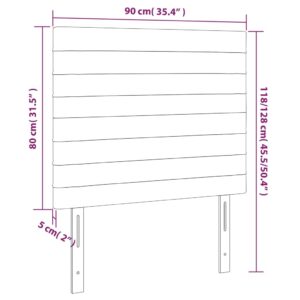 vidaXL Huvudgavlar 2 st ljusgrå 90x5x78/88 cm tyg - Bild 8