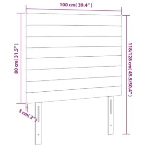 vidaXL Huvudgavlar 2 st mörkgrå 100x5x78/88 cm tyg - Bild 8