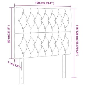 vidaXL Huvudgavlar 2 st rosa 100x7x78/88 cm sammet - Bild 8