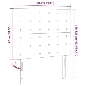 vidaXL Huvudgavlar 2 st mörkgrå 100x5x78/88 cm tyg - Bild 8