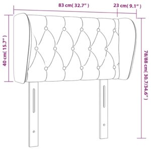 vidaXL Sänggavel med kanter ljusgrå 83x23x78/88 cm sammet - Bild 9