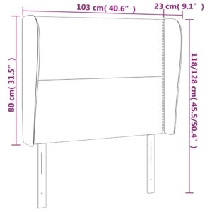 vidaXL Sänggavel med kanter svart 103x23x118/128 cm tyg - Bild 9