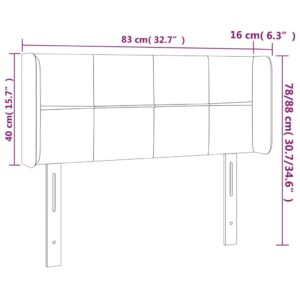 vidaXL Sänggavel med kanter mörkgrå 83x16x78/88 cm sammet - Bild 9