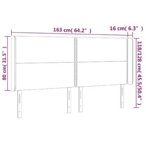 vidaXL Sänggavel med kanter cappuccino 163x16x118/128 cm konstläder - Bild 9