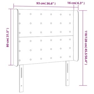 vidaXL Sänggavel med kanter svart 93x16x118/128 cm konstläder - Bild 9