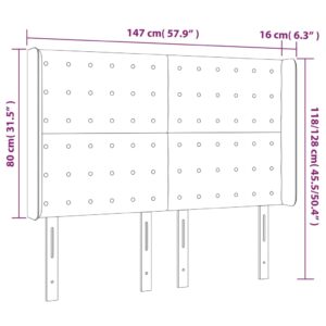 vidaXL Sänggavel med kanter svart 147x16x118/128 cm konstläder - Bild 9