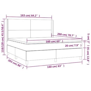 vidaXL Ramsäng med madrass blå 160x200 cm tyg - Bild 7