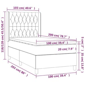 vidaXL Ramsäng med madrass blå 100x200 cm tyg - Bild 7