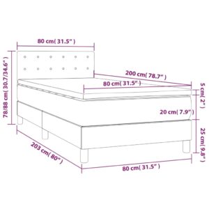 vidaXL Ramsäng med madrass & LED gräddvit 80x200 cm tyg - Bild 8