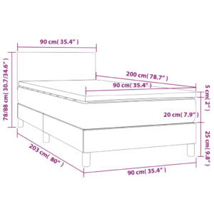 vidaXL Ramsäng med madrass & LED vit 90x200 cm konstläder - Bild 8