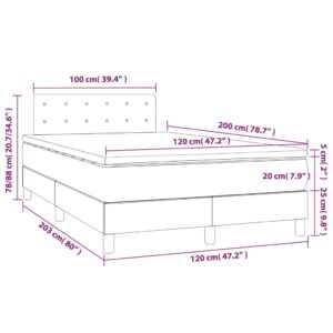 vidaXL Ramsäng med madrass & LED grå 120x200 cm konstläder - Bild 8