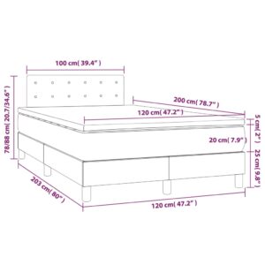 vidaXL Ramsäng med madrass & LED ljusgrå 120x200 cm sammet - Bild 8