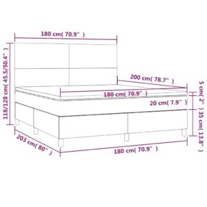 vidaXL Ramsäng med madrass & LED vit 180x200 cm konstläder - Bild 8