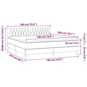 vidaXL Ramsäng med madrass blå 180x200 cm tyg - Bild 7