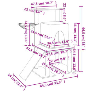 vidaXL Klösträd med sisalpelare gräddvit 96,5 cm - Bild 8