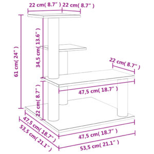 vidaXL Klösträd med sisalpelare ljusgrå 61 cm - Bild 7