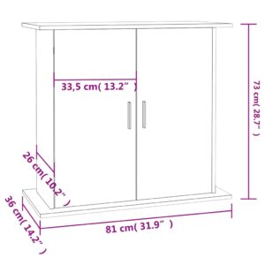 vidaXL Akvariebänk vit högglans 81x36x73 cm konstruerat trä - Bild 11