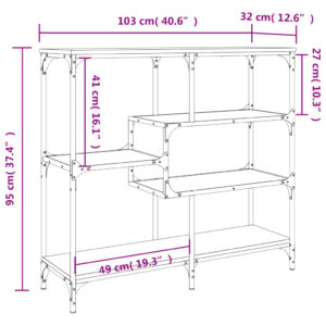 vidaXL Avlastningsbord brun ek 103x32x95 cm konstruerat trä - Bild 9