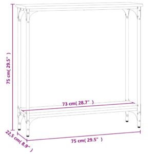 vidaXL Avlastningsbord rökfärgad ek 75x22,5x75 cm konstruerat trä - Bild 9