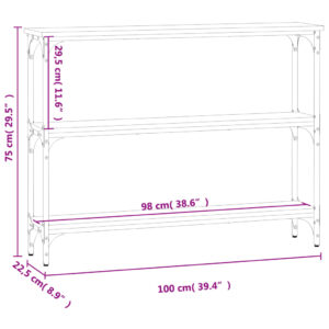 vidaXL Avlastningsbord brun ek 100x22,5x75 cm konstruerat trä - Bild 9