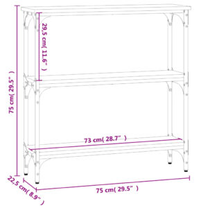 vidaXL Avlastningsbord brun ek 75x22,5x75 cm konstruerat trä - Bild 9