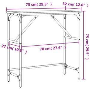 vidaXL Avlastningsbord rökfärgad ek 75x32x75 cm konstruerat trä - Bild 9